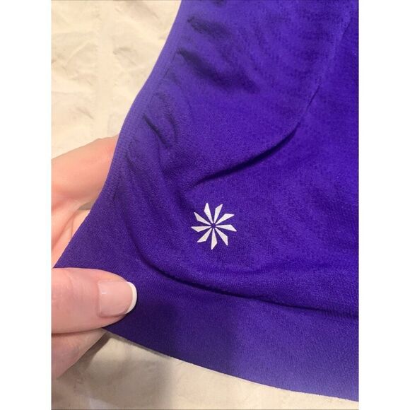 Athleta Speed Light Tank Solid Royal Purple Ruched Medium - Picture 4 of 4